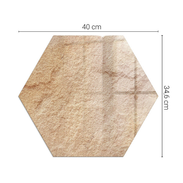 Hatszög alakú kandalló alátét üveg Természetes kő textúra