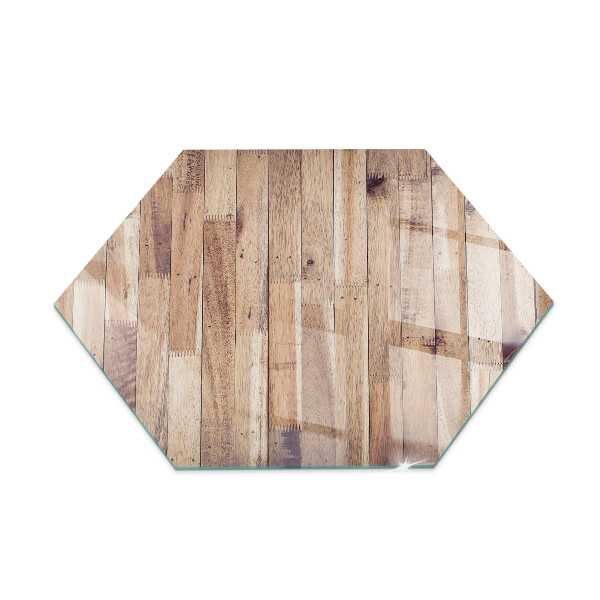 Hatszög alakú kandalló alátét üveg Fa tábla az elrendezésben