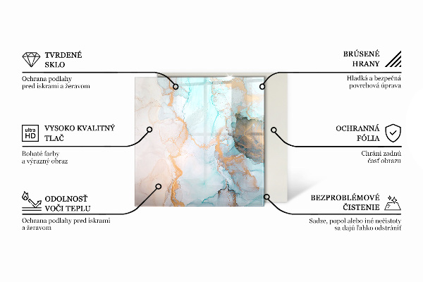 Hatszög alakú kandalló alátét Absztrakt textúra minta