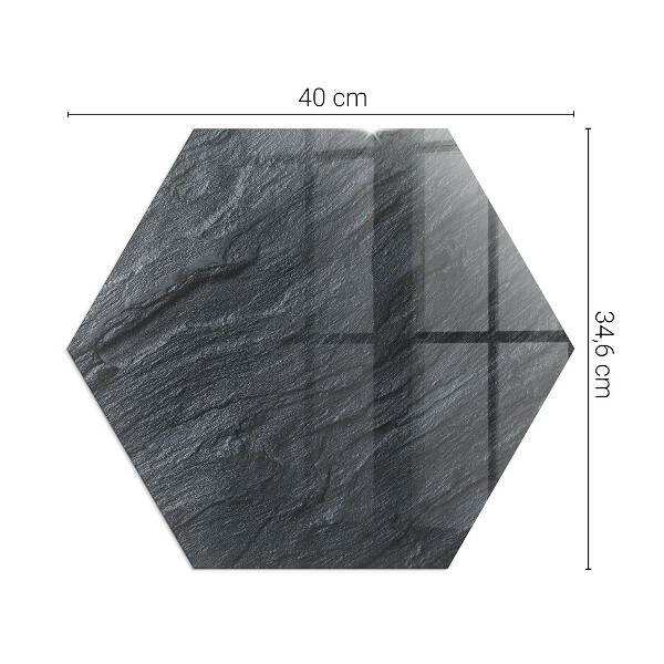 Hatszög alakú üveg kandalló alátét Kő felületi textúra