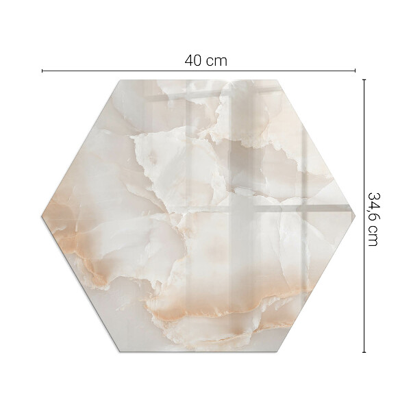 Hatszög alakú kandalló alátét üveg Természetes kő minta