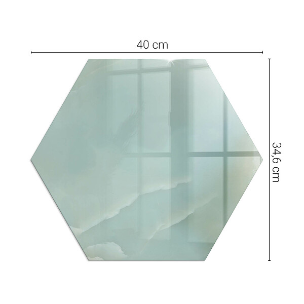 Hatszög alakú üveg kandalló alátét Finom márványminta