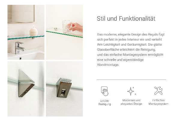 Fürdőszobai polc 50x13 cm