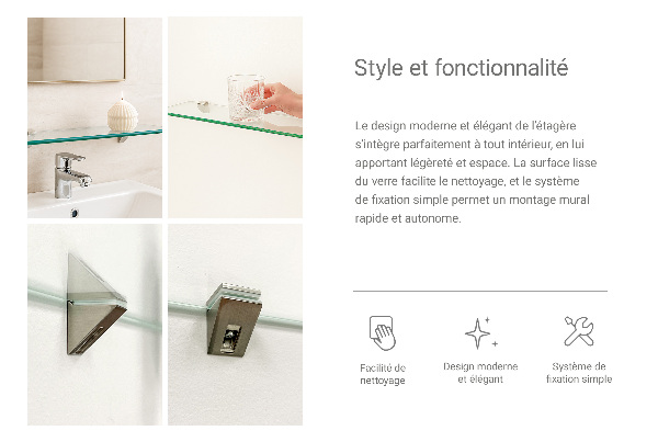 Fürdőszobai polc 50x13 cm