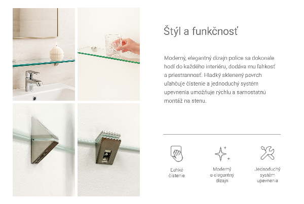 Fürdőszobai polc 50x13 cm