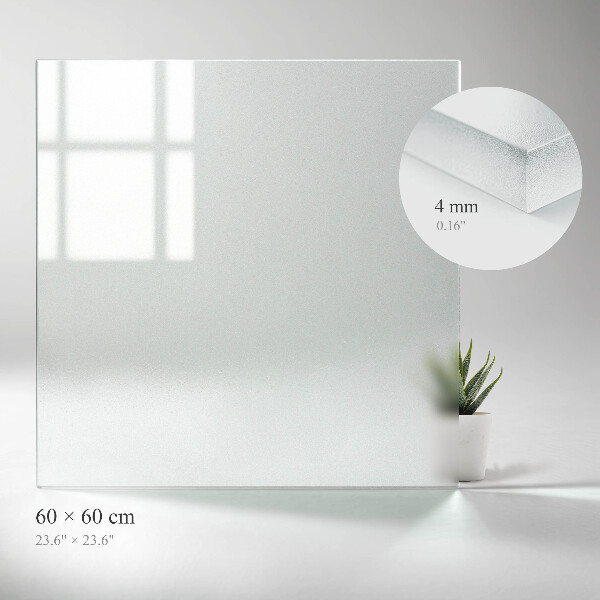 Négyzet alakú áttetsző edzett üveglap