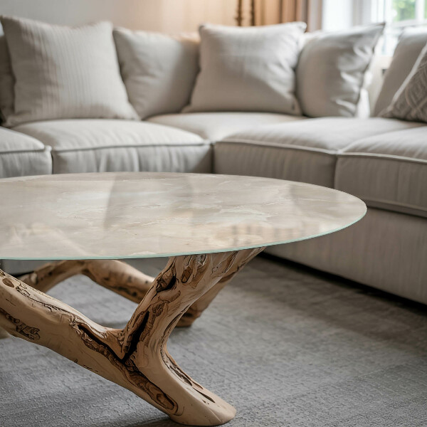 Kerek üveglap Márvány mintázat szerkezet