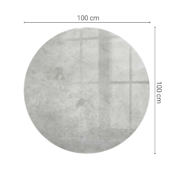 Kerek üveglap nyomattal Karmolt beton minták