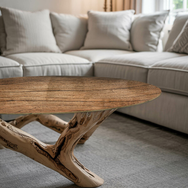 Kerek üveglap Fa ihlette mintázat