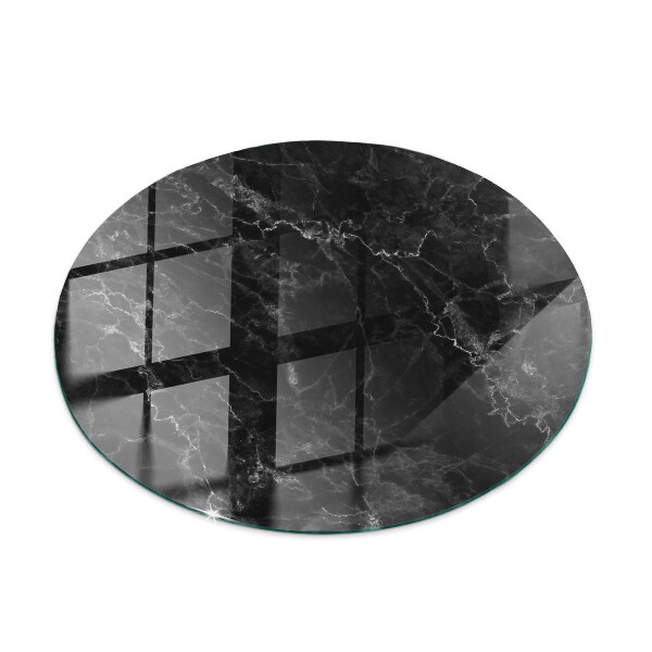 Kerek üveglap nyomattal Márvány erezet stílusban