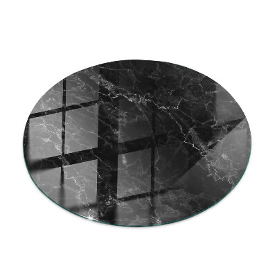 Kerek üveglap nyomattal Márvány erezet stílusban