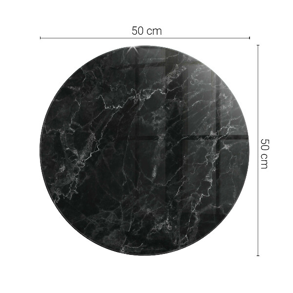 Kerek üveglap nyomattal Márvány erezet stílusban
