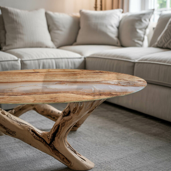 Üveglap nyomattal Fa gyanta akcentussal