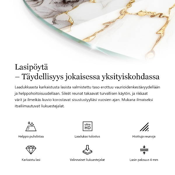 Üveglap nyomattal Természetes kőszerkezet