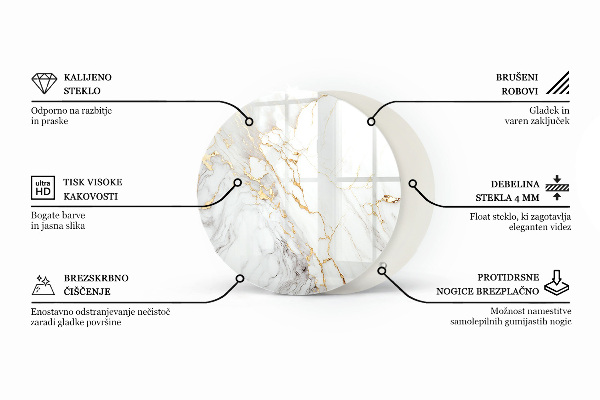 Üveglap nyomattal Természetes kőszerkezet