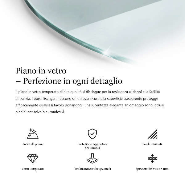 Kerek üveglap Átlátszó