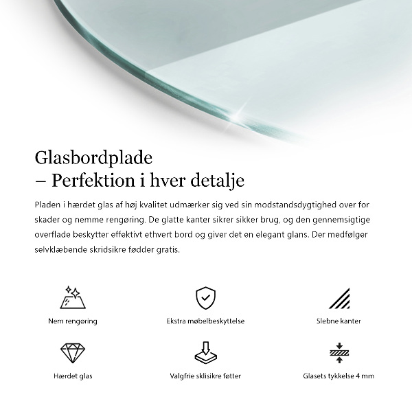 Kerek üveglap Átlátszó