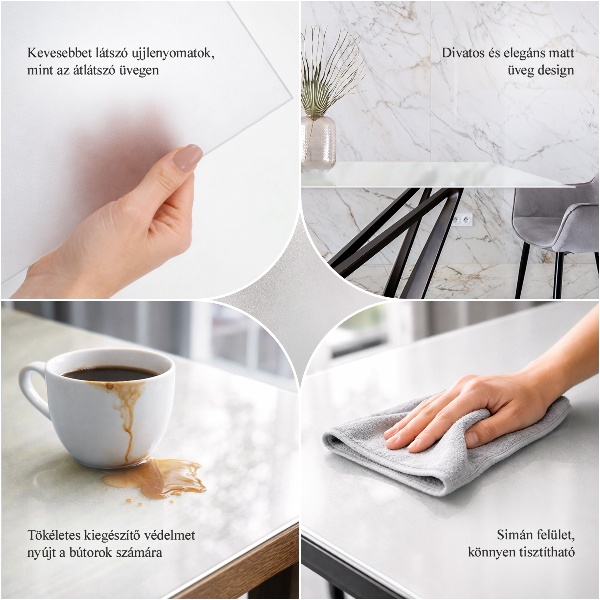 Téglalap alakú áttetsző üveglap