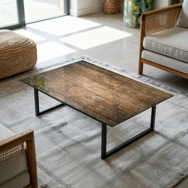 Téglalap alakú üveglap Fa panel mintázat