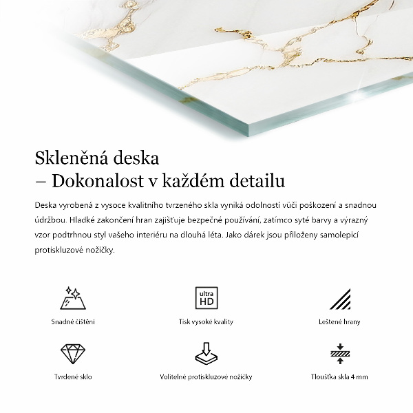 Téglalap alakú üveglap Fa panel mintázat