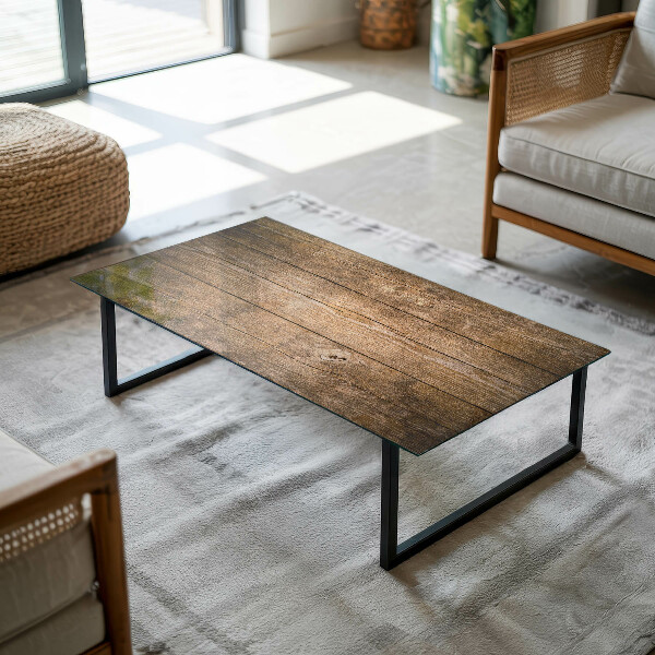 Téglalap alakú üveglap Fa panel mintázat