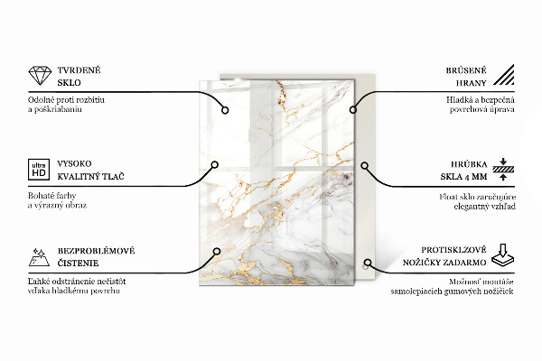 Dekoratív üveglap nyomattal Sima fehér