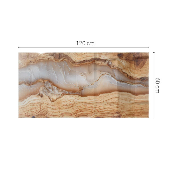 Dekoratív üveglap nyomattal Természetes fa és gyanta mintázat