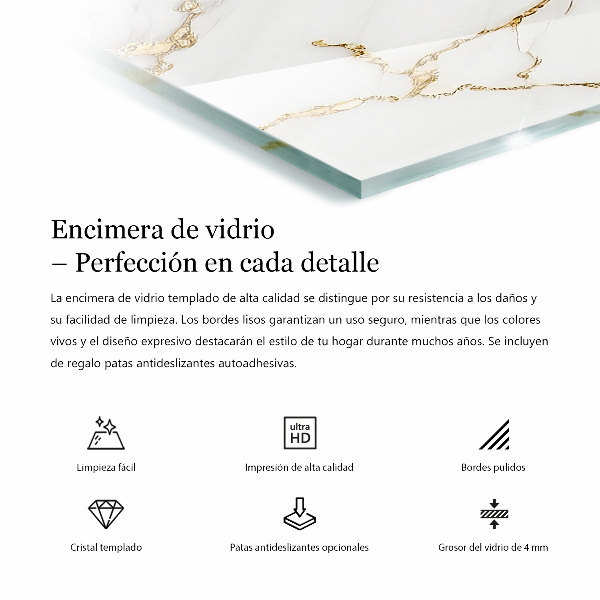 Téglalap alakú üveglap Finom erezetű márvány mintázat