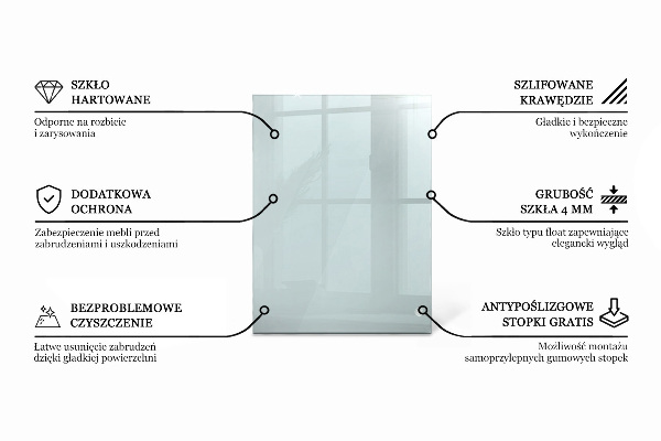 Téglalap alakú üveglap Átlátszó