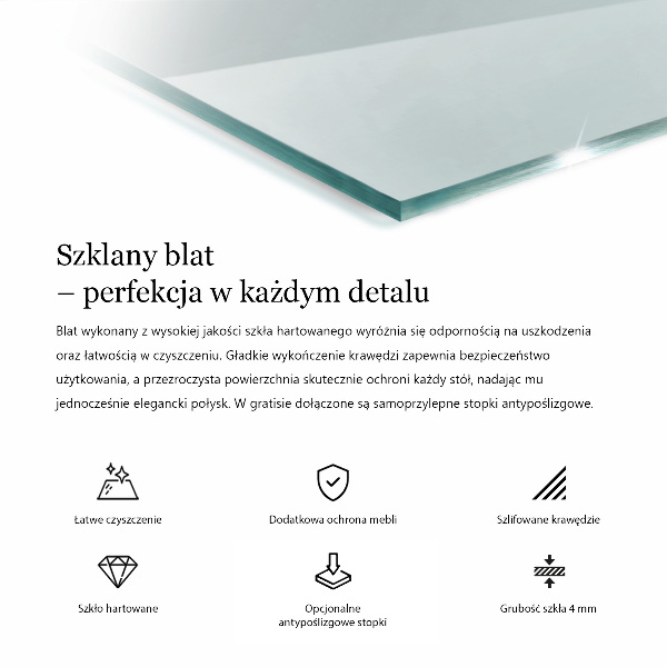 Téglalap alakú üveglap Átlátszó