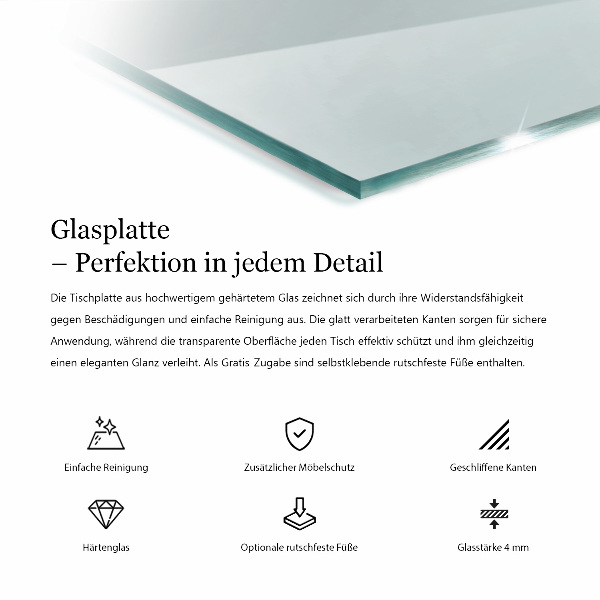 Téglalap alakú üveglap Átlátszó