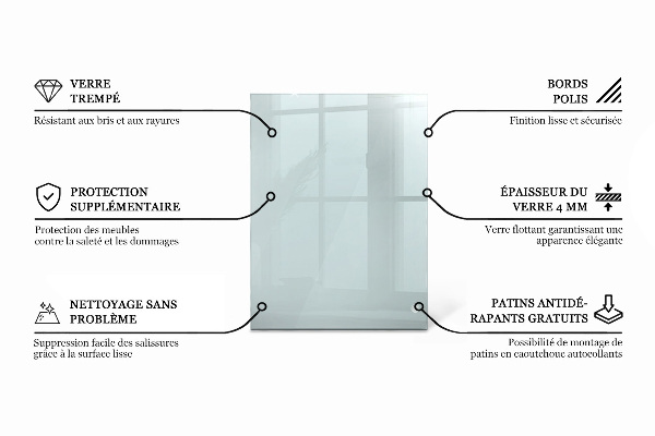 Téglalap alakú üveglap Átlátszó