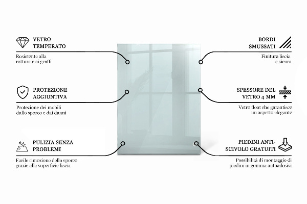Téglalap alakú üveglap Átlátszó