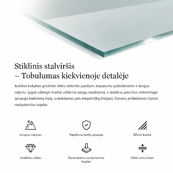 Téglalap alakú üveglap Átlátszó