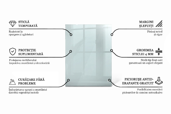 Téglalap alakú üveglap Átlátszó