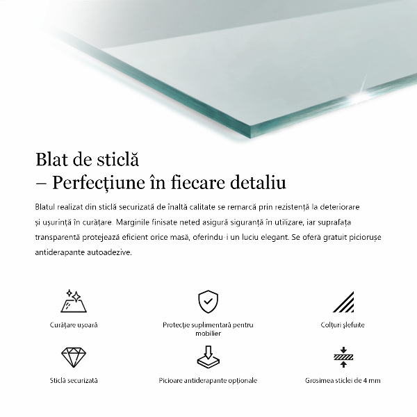 Téglalap alakú üveglap Átlátszó