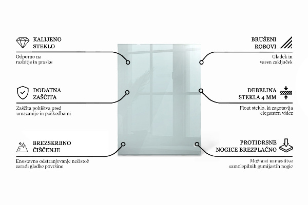 Téglalap alakú üveglap Átlátszó