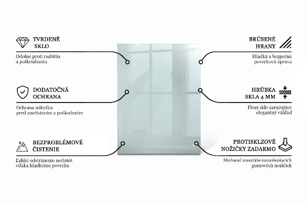 Téglalap alakú üveglap Átlátszó