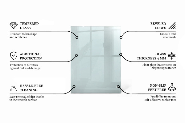 Téglalap alakú üveglap Átlátszó