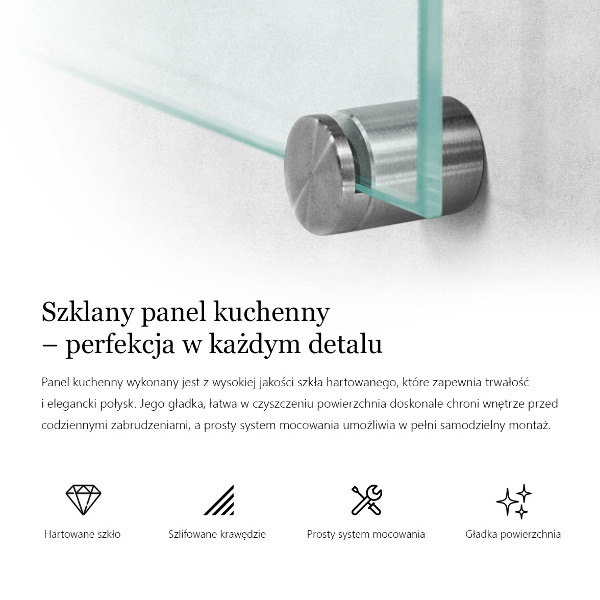 Átlátszó konyhai fali panel 100x30 cm