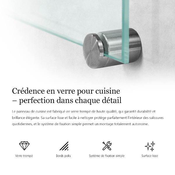 Átlátszó konyhai fali panel 100x30 cm