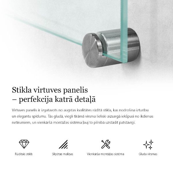 Átlátszó konyhai fali panel 100x30 cm