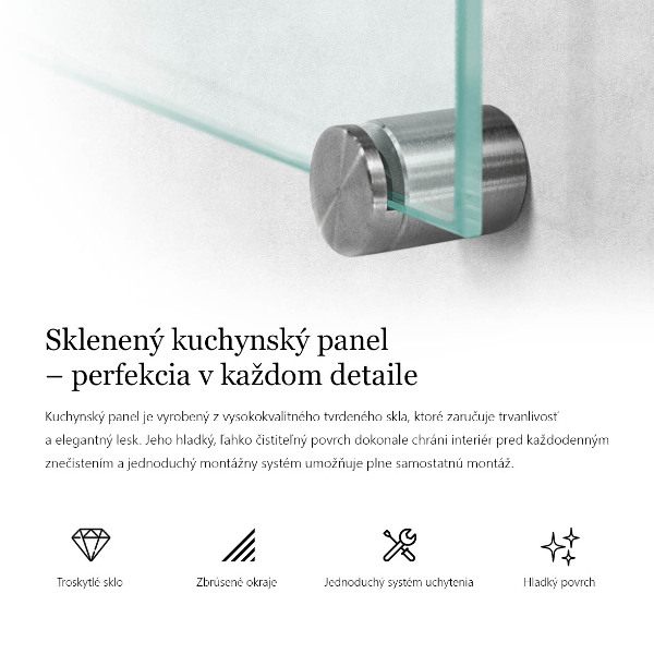 Átlátszó konyhai fali panel 100x30 cm