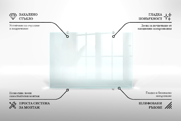 Konyhai falburkoló panel átlátszó 120x60 cm