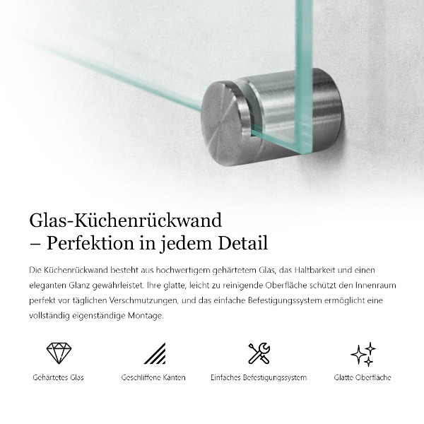 Átlátszó konyhai falburkoló panel 125x50 cm