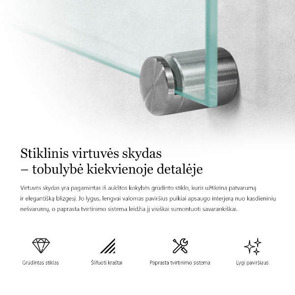 Átlátszó konyhai falburkoló panel 125x50 cm