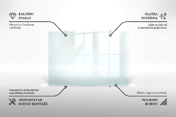Konyhai fali panel átlátszó 80x60 cm
