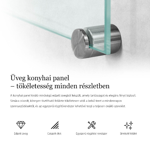 Konyhai fali panel átlátszó 80x60 cm