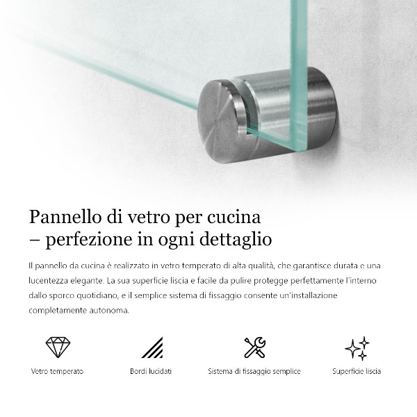 Konyhai fali panel átlátszó 80x60 cm