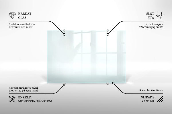 Konyhai fali panel átlátszó 80x60 cm